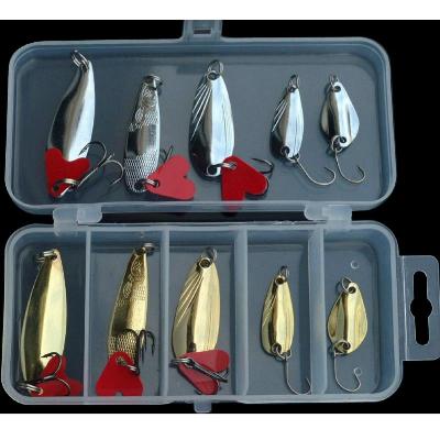 Casting spoon assortment with box 10 lures (d)